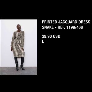 Zara Snakeskin print dress